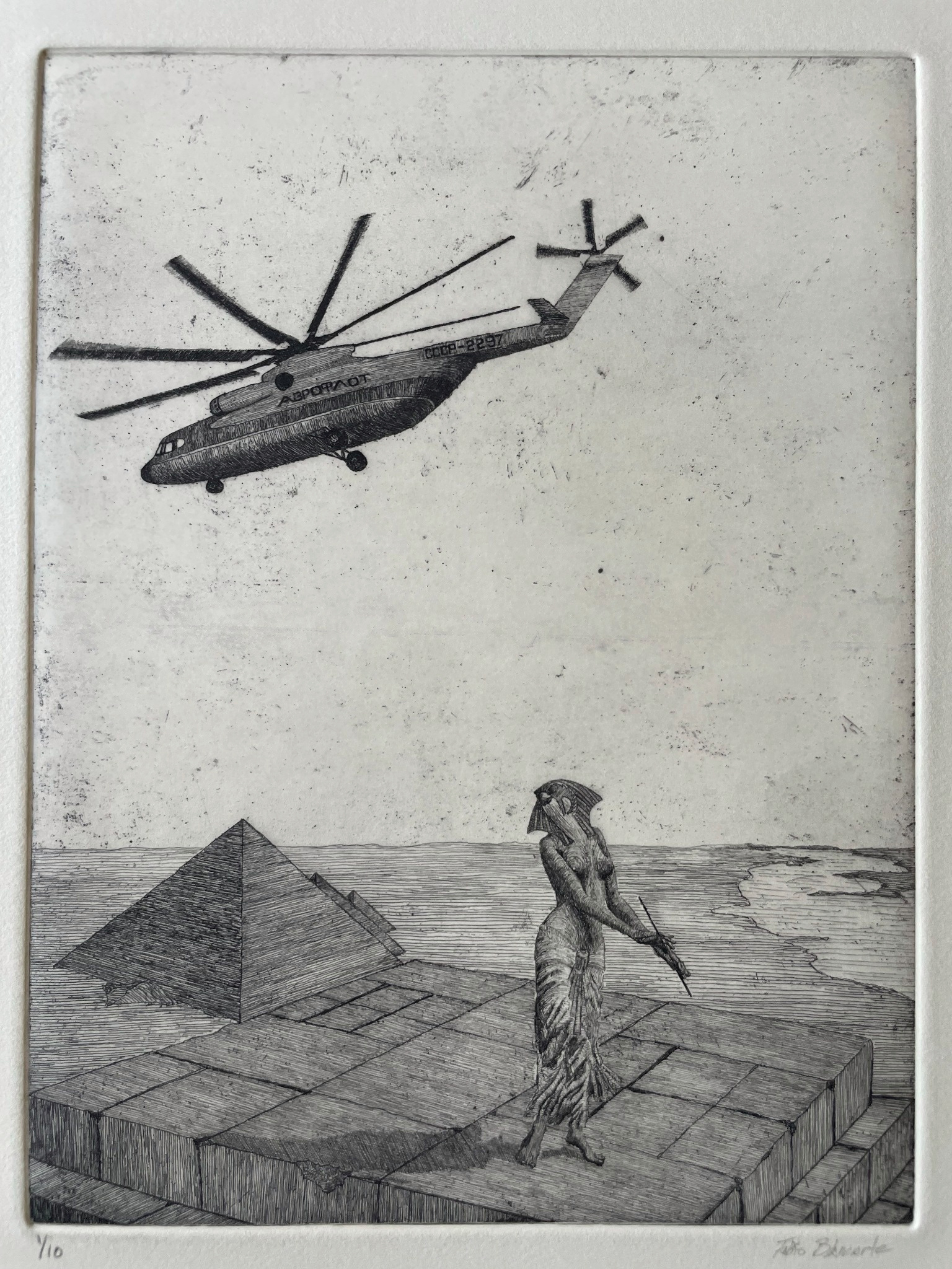 Aerial Muse original monochrome print